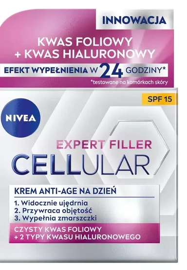 Nivea Hyaluron Cellular Filler + Widoczne Ujędrnienie SPF15 przeciwzmarszczkowy krem na dzień 50ml