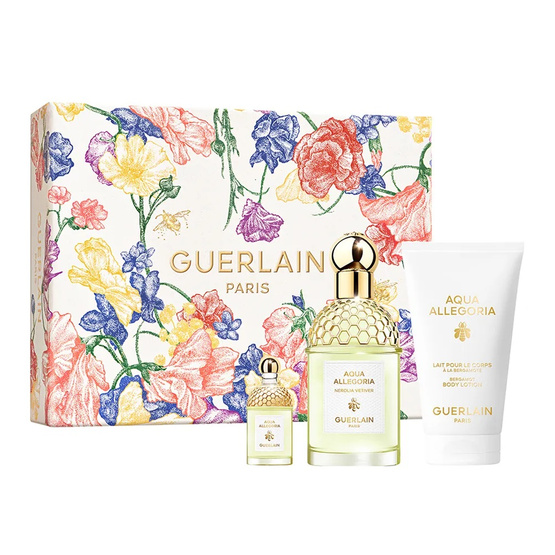 Guerlain Aqua Allegoria Nerolia Vetiver zestaw woda toaletowa spray 75ml + balsam do ciała 75ml + miniatura wody toaletowej 7.5ml