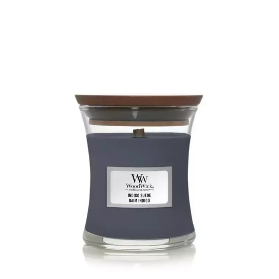 WoodWick Świeca mała INDIGO SUEDE