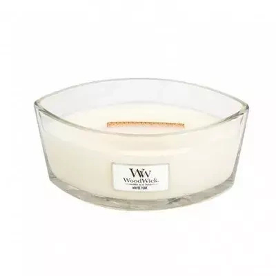 WoodWick Świeca Hearthwick White Teak 