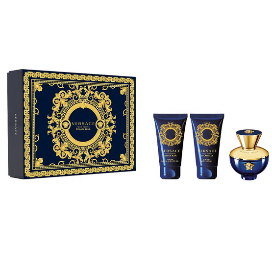 Versace Pour Femme Dylan Blue zestaw woda perfumowana spray 50ml + żel pod prysznic 50ml + balsam do ciała 50ml