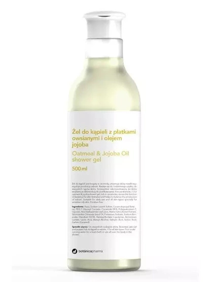 Botanicapharma Oatmeal & Jajoba Oil Shower Gel żel do kąpieli z płatkami owsianymi i olejem jojoba 500ml