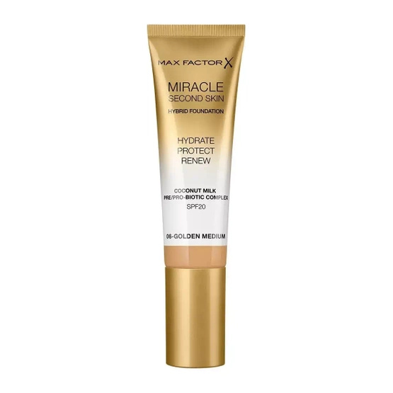 Max Factor Podkład nawilżający z filtrem Miracle Second Skin 06 Golden Medium