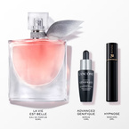 Lancome La Vie Est Belle zestaw woda perfumowana spray 50ml + Advanced Genifique Serum 10ml + Hypnose Mascara 2ml