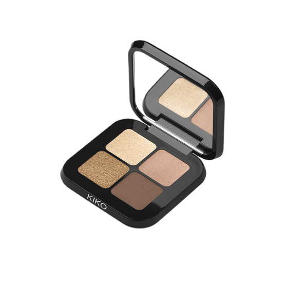 KIKO Milano Bright Quartet Eyeshadow Palette paleta czterech cieni do powiek 01 Warm Neutral Tones 3.5g