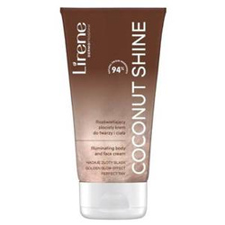 Lirene Perfect Tan rozświetlający złocisty krem do twarzy i ciała Coconut Shine 150ml