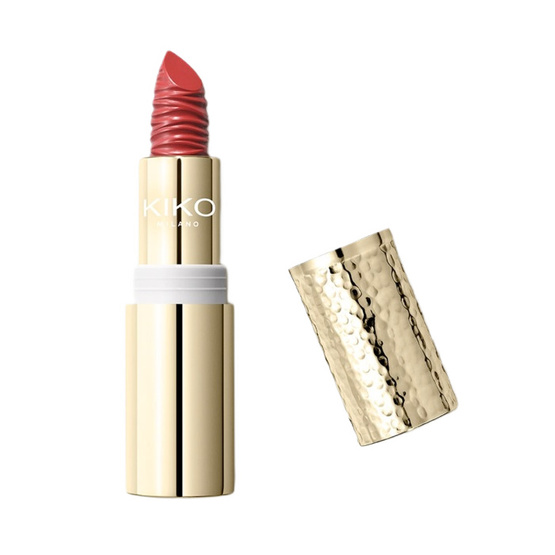 KIKO Milano Gold Reflections Gleam & Care Lipstick SPF30 kremowa odżywcza pomadka do ust 07 Alluring Red 3.5g