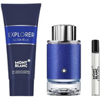 Mont Blanc Explorer Ultra Blue zestaw woda perfumowana spray 100ml + woda perfumowana spray 7.5ml + żel pod prysznic 100ml