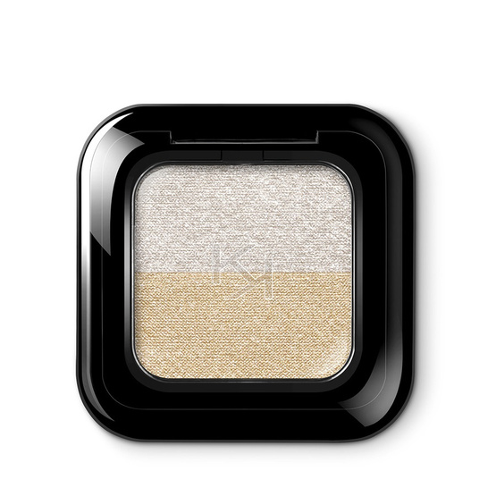 KIKO Milano Bright Duo Eyeshadow podwójny cień do powiek 01 Metallic White/True Gold 2.5g