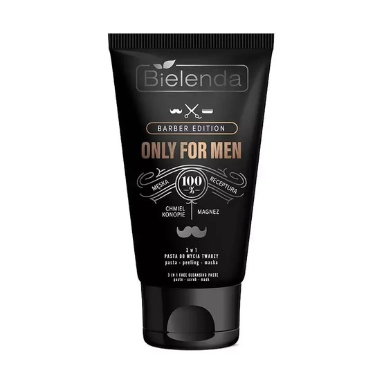 Bielenda ONLY FOR MEN - BARBER EDITION - pasta do mycia twarzy, 3 w 1 pasta-peeling-maska 150g