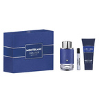 Mont Blanc Explorer Ultra Blue zestaw woda perfumowana spray 100ml + woda perfumowana spray 7.5ml + żel pod prysznic 100ml