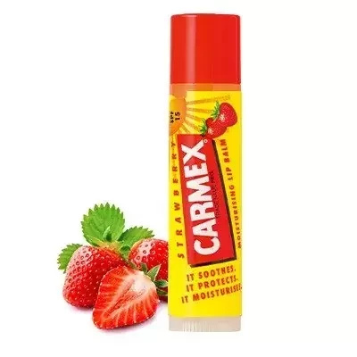 Carmex Strawberry Balsam ochronny do ust SPF15 TRUSKAWKA sztyft 4,25g