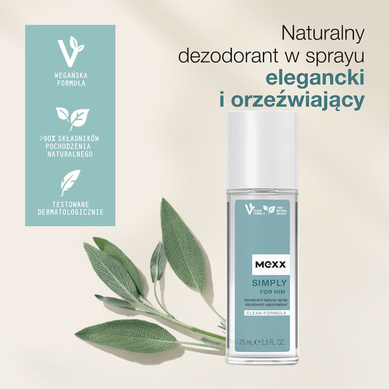 Mexx Simply For Him dezodorant w naturalnym sprayu 75ml