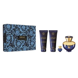 Versace Pour Femme Dylan Blue zestaw woda perfumowana spray 100ml + miniatura wody perfumowanej 5ml + żel pod prysznic 100ml + balsam do ciała 100ml