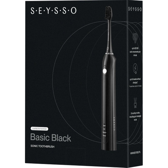 SEYSSO Basic Black Szczoteczka soniczna z 3 programami pracy