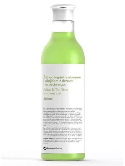 Botanicapharma Aloe & Tea Tree Shower Gel żel do kąpieli z aloesem i olejkiem z drzewa herbacianego 500ml