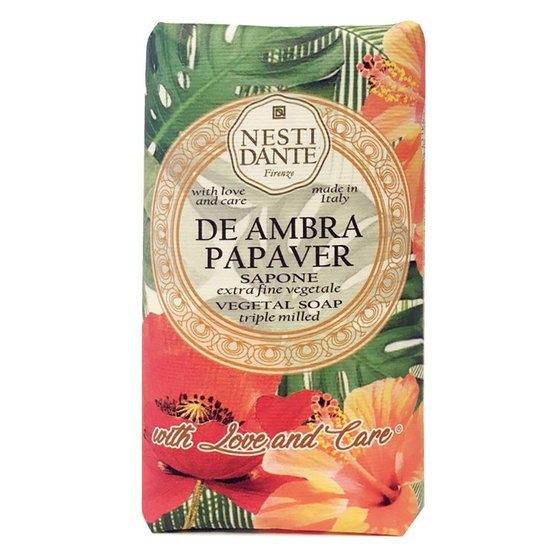 Nesti Dante De Ambra Papaver Sapone naturalne mydło toaletowe Czerwony Mak 250g