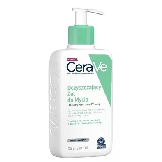 CeraVe Oczyszczający Żel do Mycia ciała i twarzy dla skóry normalnej i tłustej 236 ml