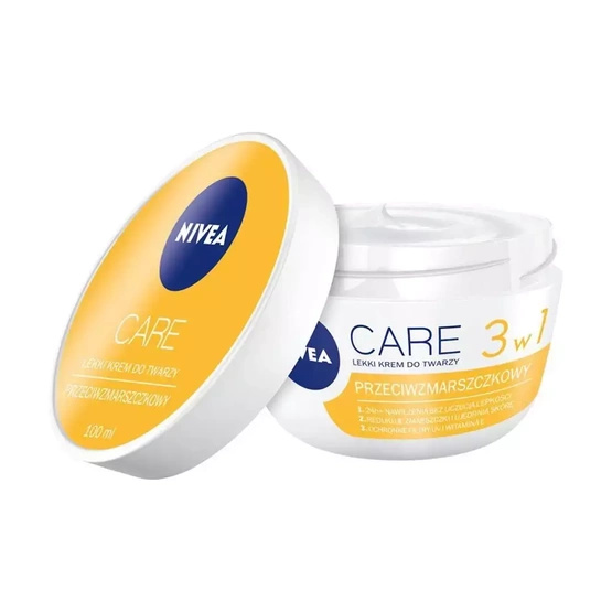 Nivea Care 3w1 przeciwzmarszczkowy lekki krem do twarzy 100ml