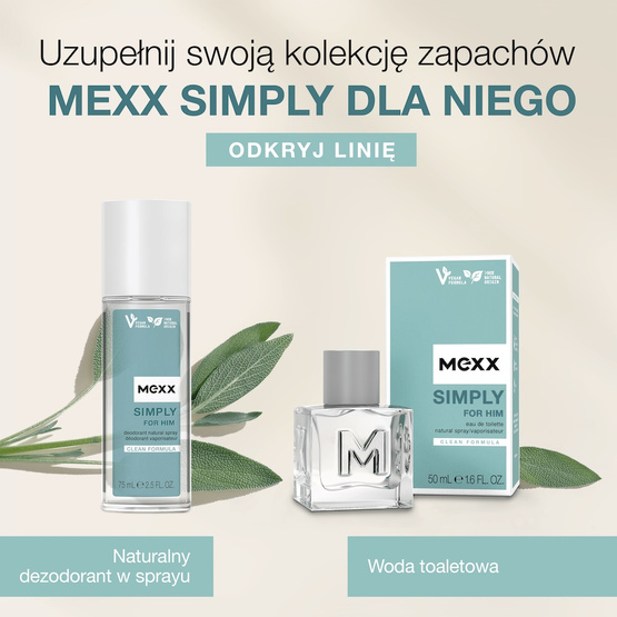 Mexx Simply For Him dezodorant w naturalnym sprayu 75ml