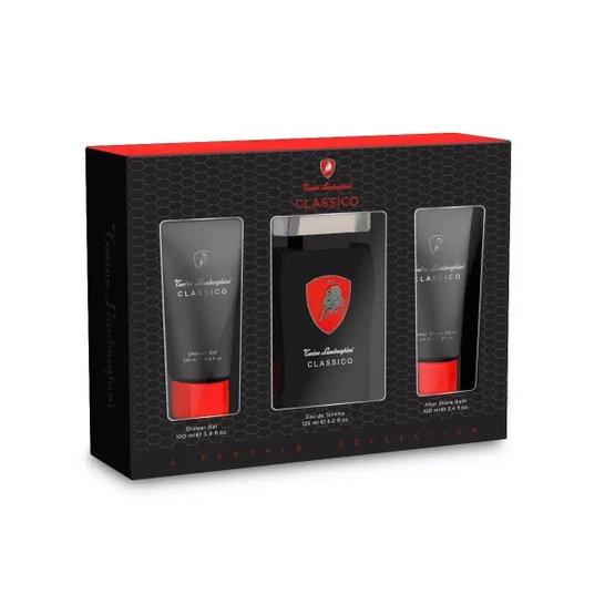 Tonino Lamborghini Classico zestaw woda toaletowa spray 125ml + balsam po goleniu 100ml + żel pod prysznic 100ml