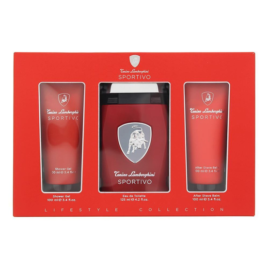 Tonino Lamborghini Sportivo zestaw woda toaletowa spray 125ml + balsam po goleniu 100ml + żel pod prysznic 100ml