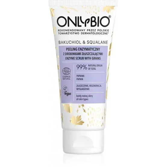 OnlyBio Bakuchiol & Squalane peeling enzymatyczny do twarzy z drobinkami złuszczającymi 75ml