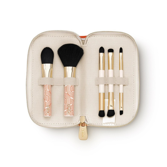 KIKO Milano Travel In Italian Style Travel Brush Set podróżny zestaw z 5 profesjonalnymi pędzlami i etui