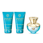 Versace Dylan Turquoise Pour Femme zestaw woda toaletowa spray 50ml + żel pod prysznic 50ml + żel do ciała 50ml