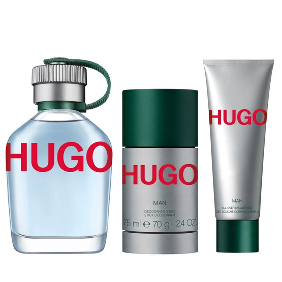 Hugo Boss Hugo Man zestaw woda toaletowa spray 125ml + dezodorant sztyft 75ml + żel pod prysznic 50ml