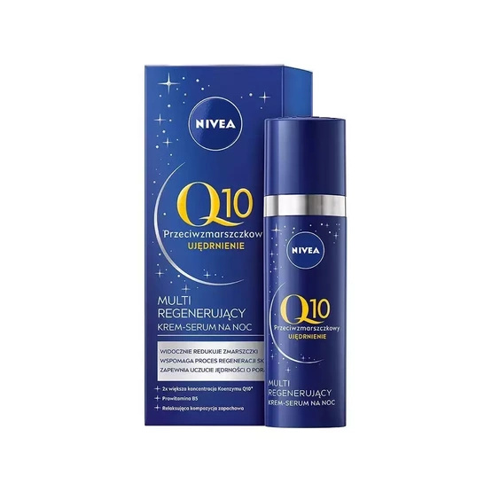 Nivea Q10 Ujędrnienie przeciwzmarszczkowy multi regenerujący krem-serum na noc 30ml