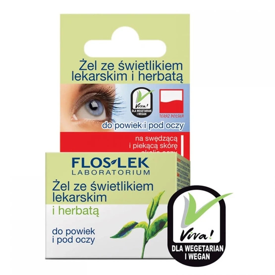 FlosLek Żel ze świetlikiem lekarskim i herbatą do powiek i pod oczy 10g