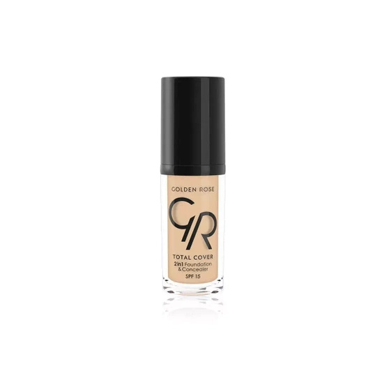 Golden Rose Total Cover 2 in 1 Foundation & Concealer - Kryjący podkład i korektor 2 w 1 - 01