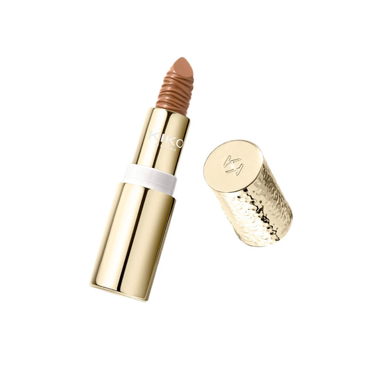 KIKO Milano Gold Reflections Gleam & Care Lipstick SPF30 kremowa odżywcza pomadka do ust 01 Elegant Nude 3.5g