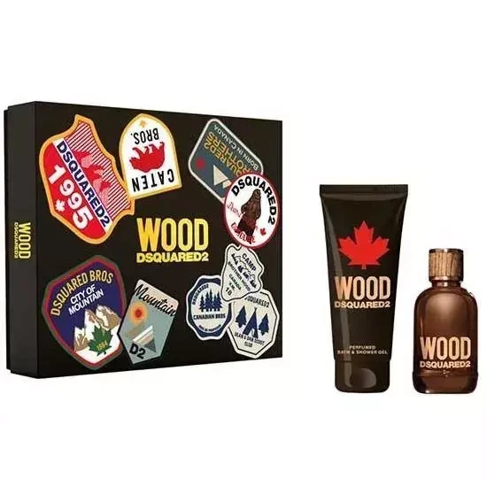 Dsquared2 Wood Pour Homme zestaw woda toaletowa spray 100ml + żel pod prysznic 150ml